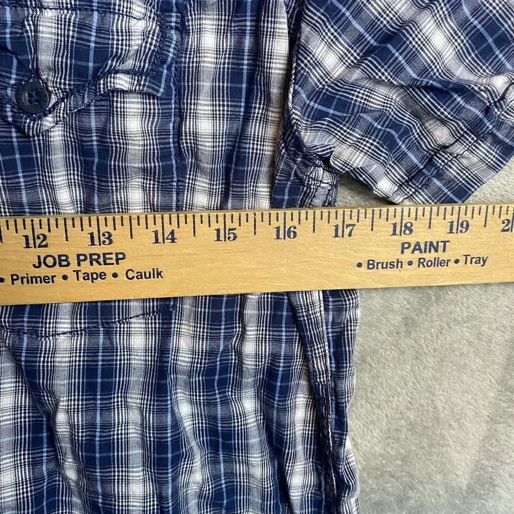 Levi's Men's Small Plaid Short Sleeve Shirt Blue 100% Cotton